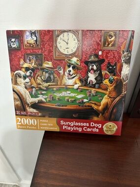 2000 Piece Puzzles for Adults – Funny Dogs Playing Poker Jigsaw Puzzle, Vibrant